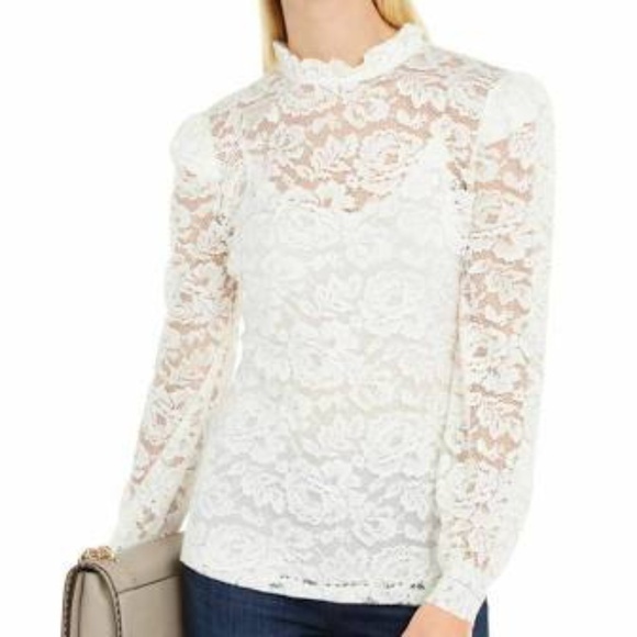 INC International Concepts Lace Blouson ToP - Picture 1 of 7